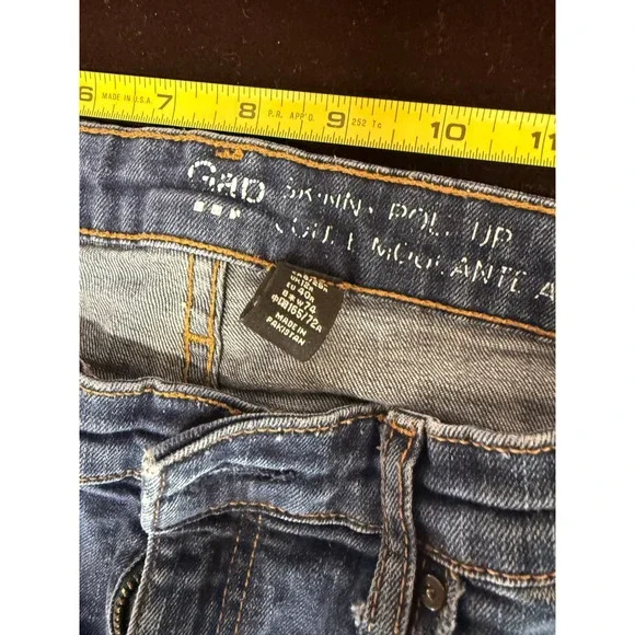 Gap Skinny Roll Up Jeans Womens 8 Regular Medium Wash Stretch Denim Mid Rise C12 - Picture 2 of 6